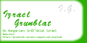 izrael grunblat business card